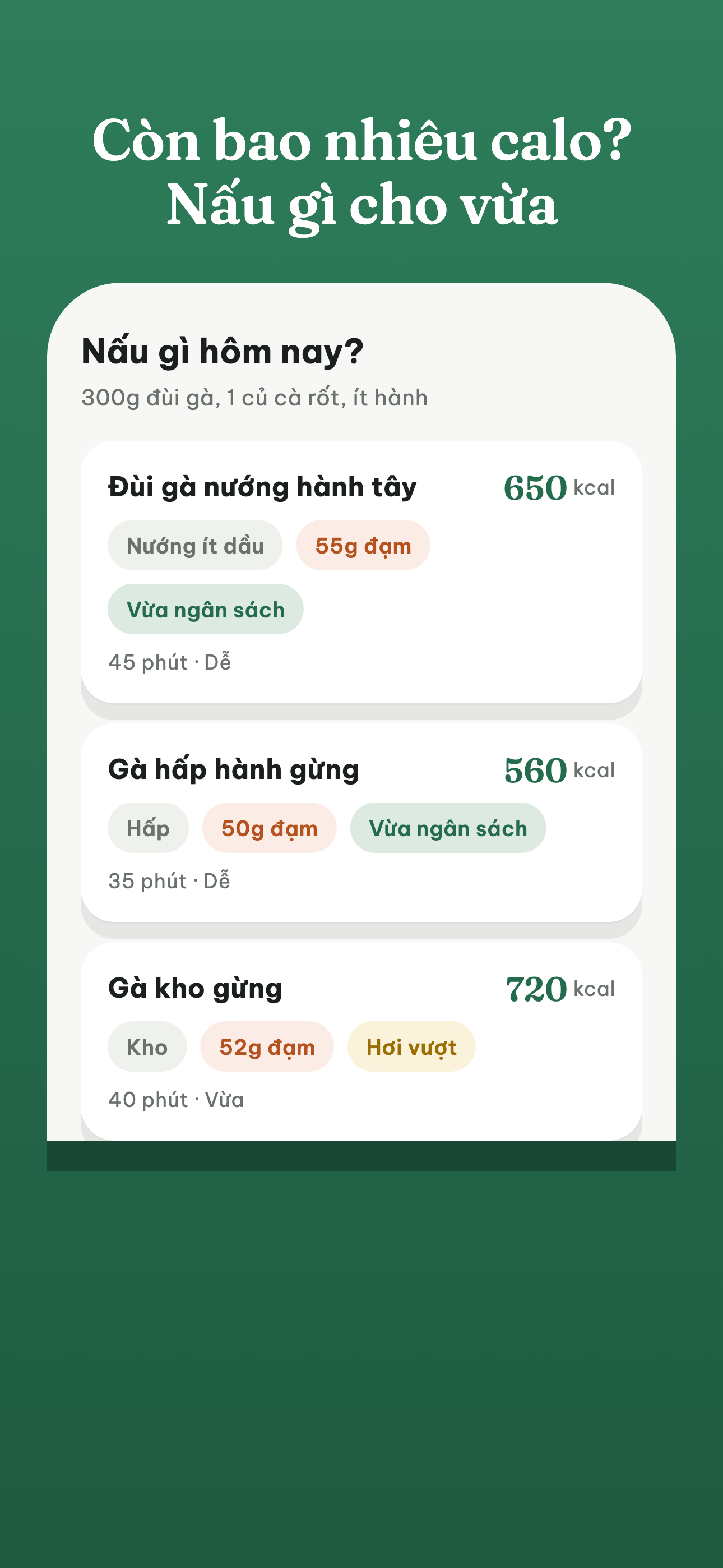 Cookwise — Gợi ý nấu vừa calo
